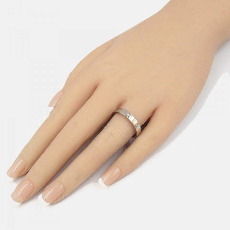 Pre Owned Cartier Love 18K White Gold Band Ring EU 61