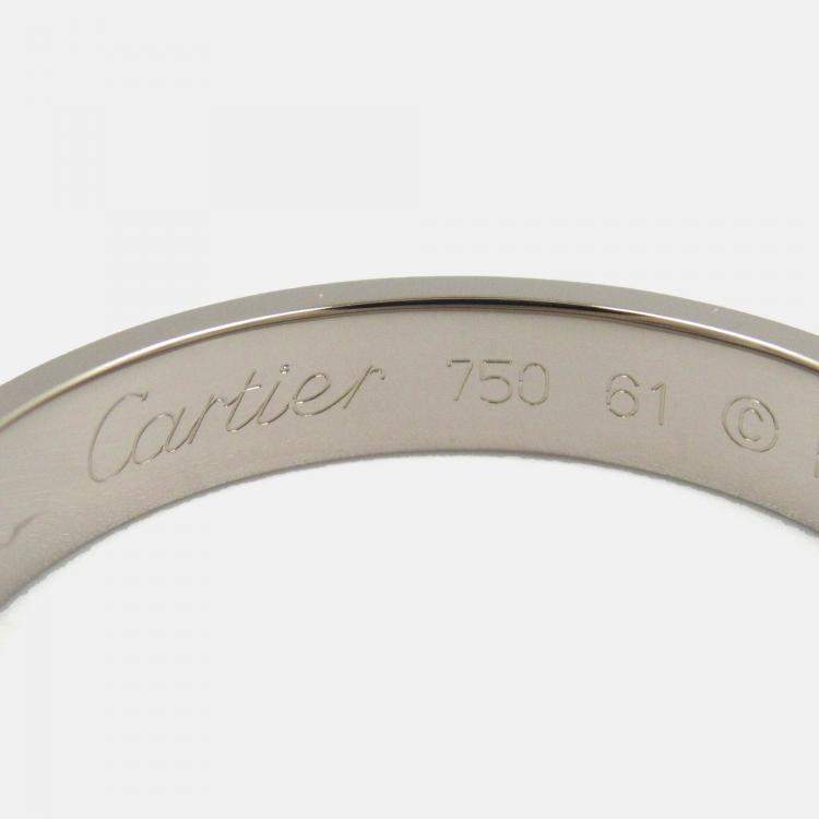 Pre Owned Cartier Love 18K White Gold Band Ring EU 61