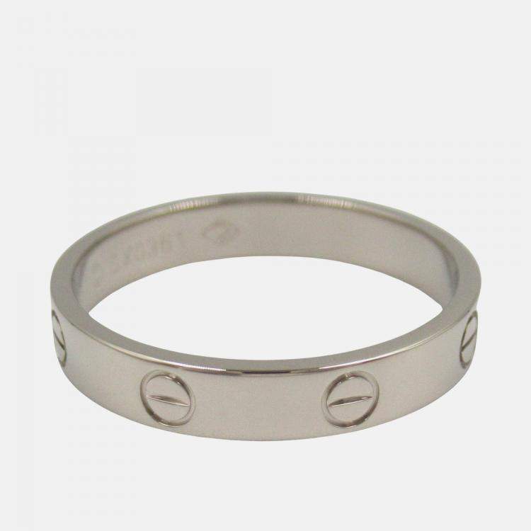 Pre Owned Cartier Love 18K White Gold Band Ring EU 61
