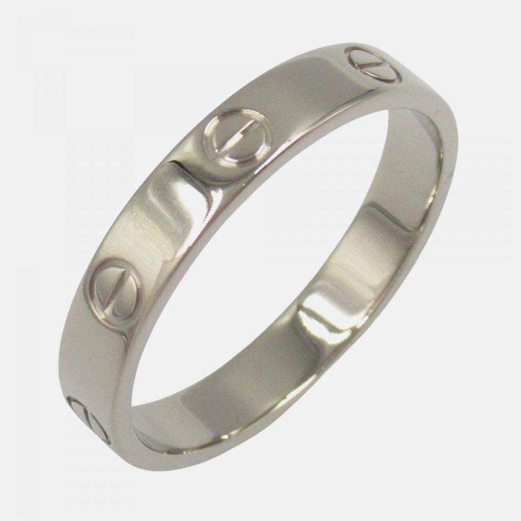Pre Owned Cartier Love 18K White Gold Band Ring EU 61