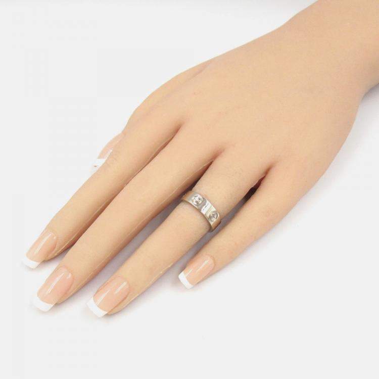 Pre Owned Cartier Love 18K White Gold Band Ring EU 48