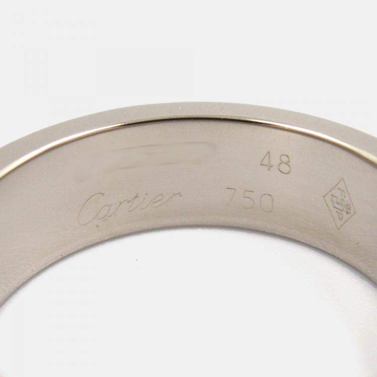 Pre Owned Cartier Love 18K White Gold Band Ring EU 48