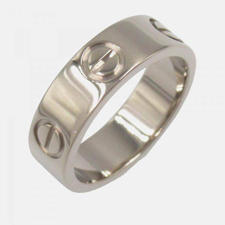Pre Owned Cartier Love 18K White Gold Band Ring EU 48