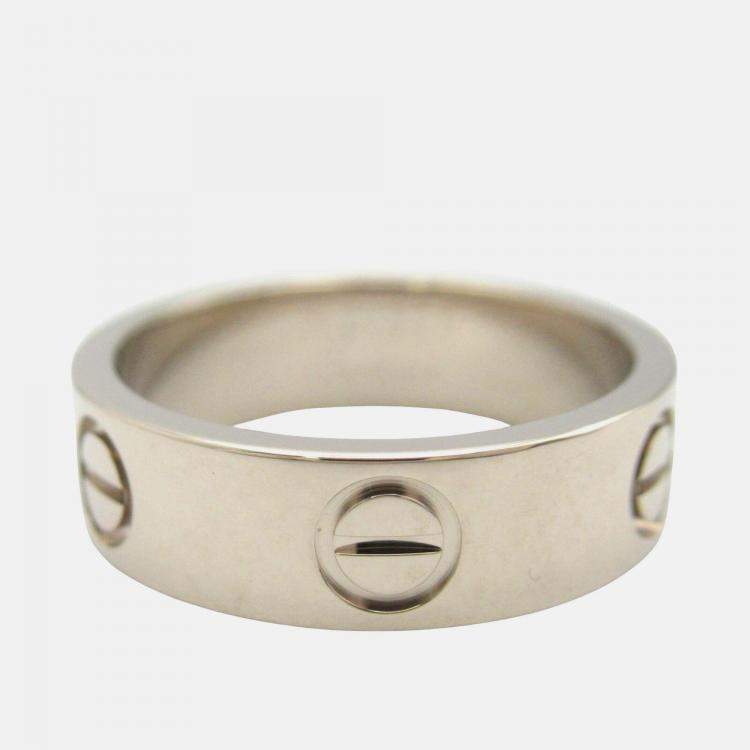 Pre Owned Cartier Love 18K White Gold Band Ring EU 51