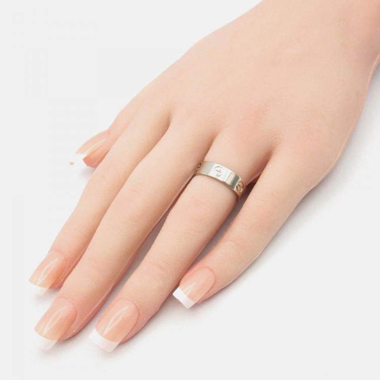 Pre Owned Cartier Love 18K White Gold Band Ring EU 51