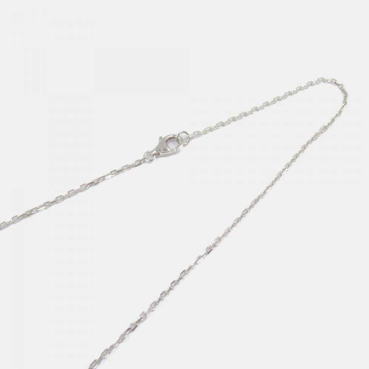 Pre Owned Cartier Heart C 18K White Gold Diamond Necklace