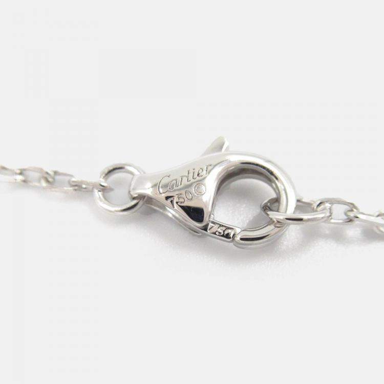 Pre Owned Cartier Heart C 18K White Gold Diamond Necklace
