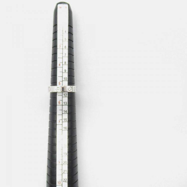 Pre Owned Cartier Love 18K White Gold and Diamond Band Ring EU 50