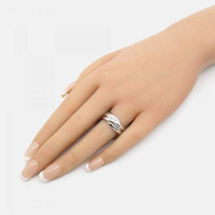 Pre Owned Cartier Trinity 18K White Gold Band Ring EU 50