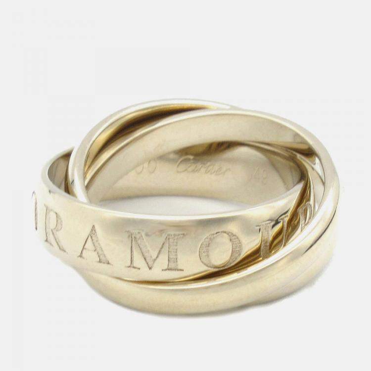 Pre Owned Cartier Trinity 18K White Gold Band Ring EU 49