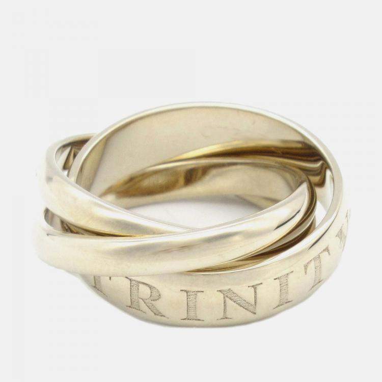 Pre Owned Cartier Trinity 18K White Gold Band Ring EU 49