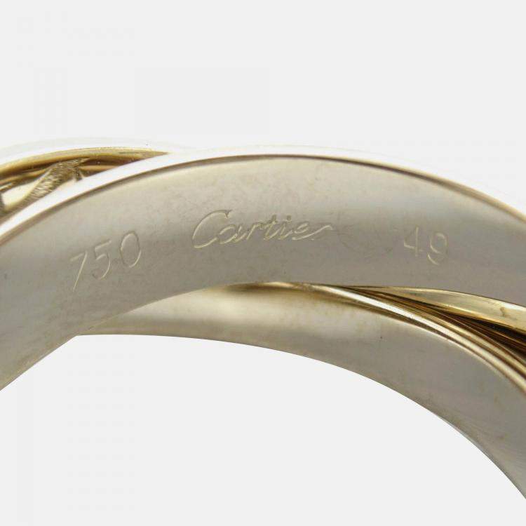 Pre Owned Cartier Trinity 18K White Gold Band Ring EU 49