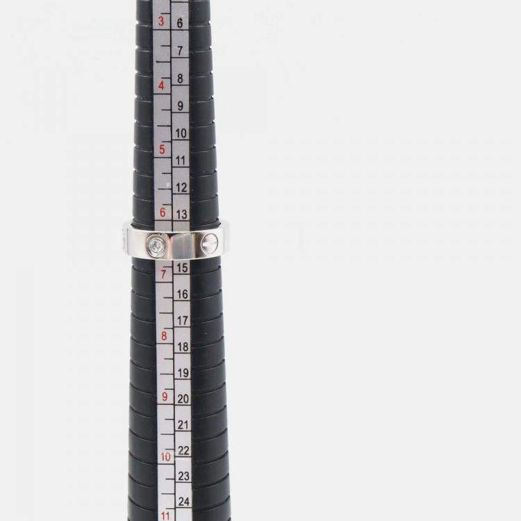 Pre Owned Cartier Love 18K White Gold and Diamond Band Ring EU 53