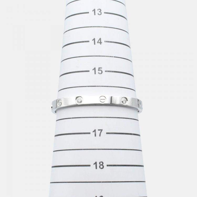Pre Owned Cartier Love 18K White Gold, Diamond Bangle Bracelet