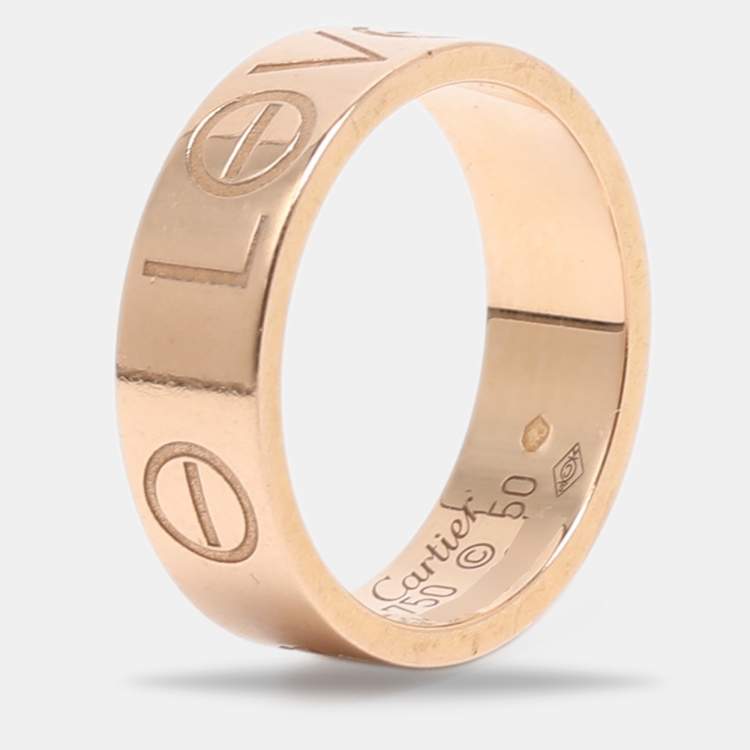 Pre Owned Cartier Love 18k Rose Gold Wedding Band Ring Size 50