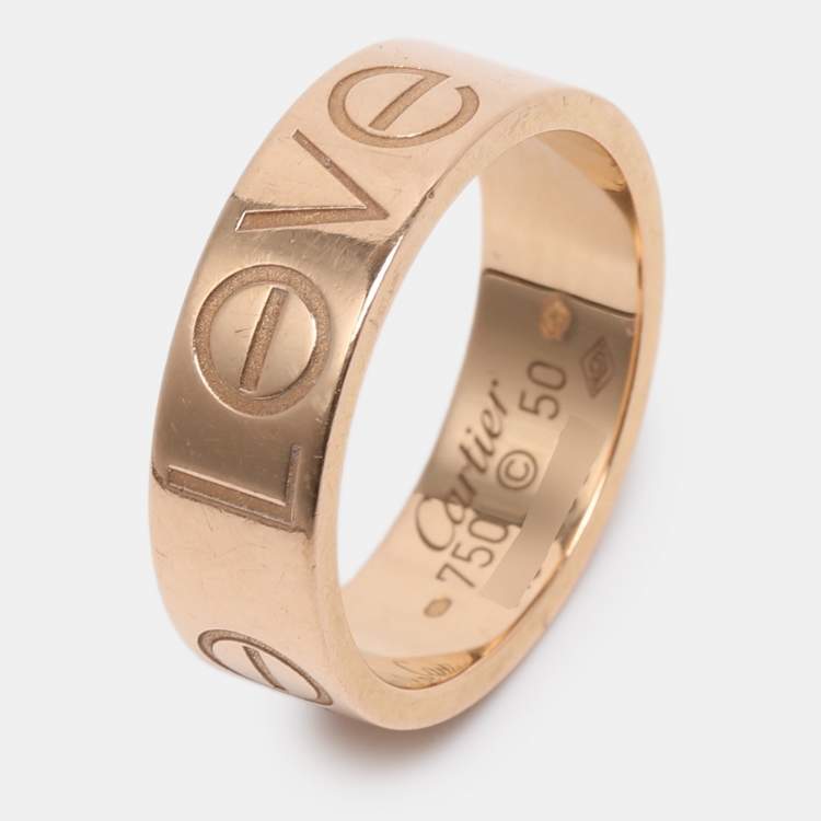Pre Owned Cartier Love 18k Rose Gold Wedding Band Ring Size 50