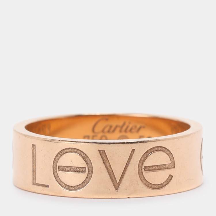 Pre Owned Cartier Love 18k Rose Gold Wedding Band Ring Size 50