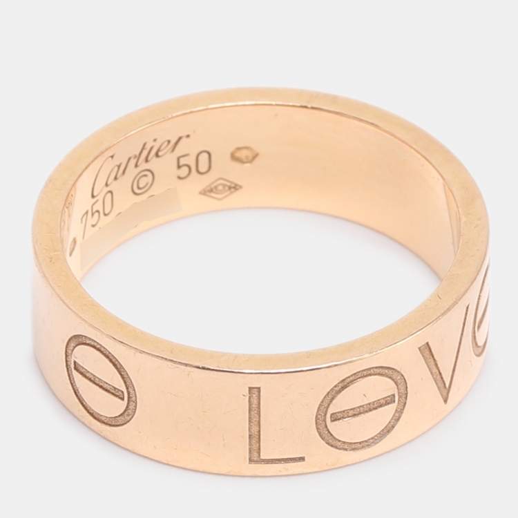 Pre Owned Cartier Love 18k Rose Gold Wedding Band Ring Size 50