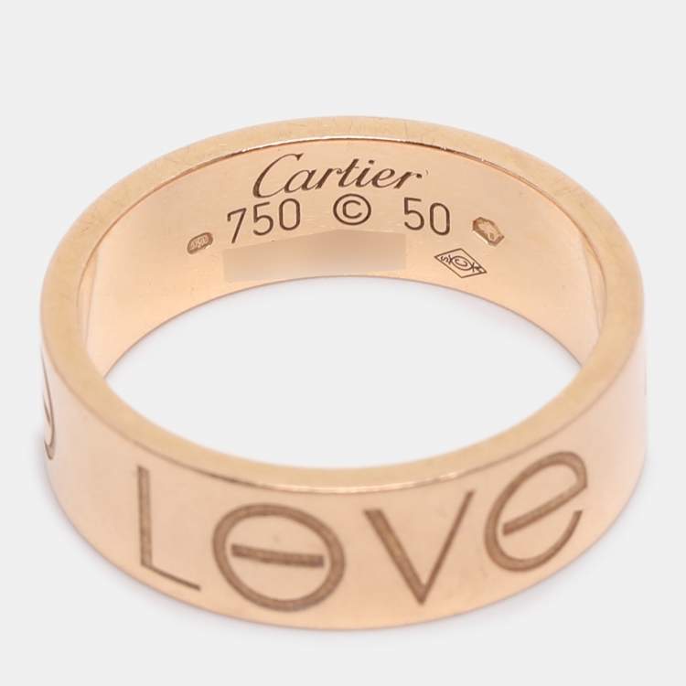 Pre Owned Cartier Love 18k Rose Gold Wedding Band Ring Size 50