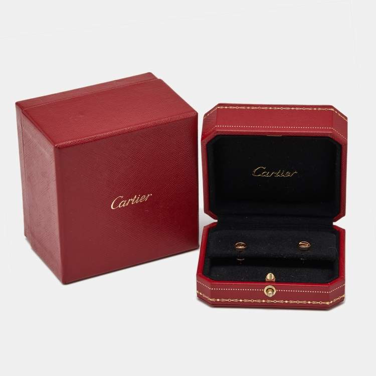 Pre Owned Cartier Love Screw Motif 18k Rose Gold Stud Earrings