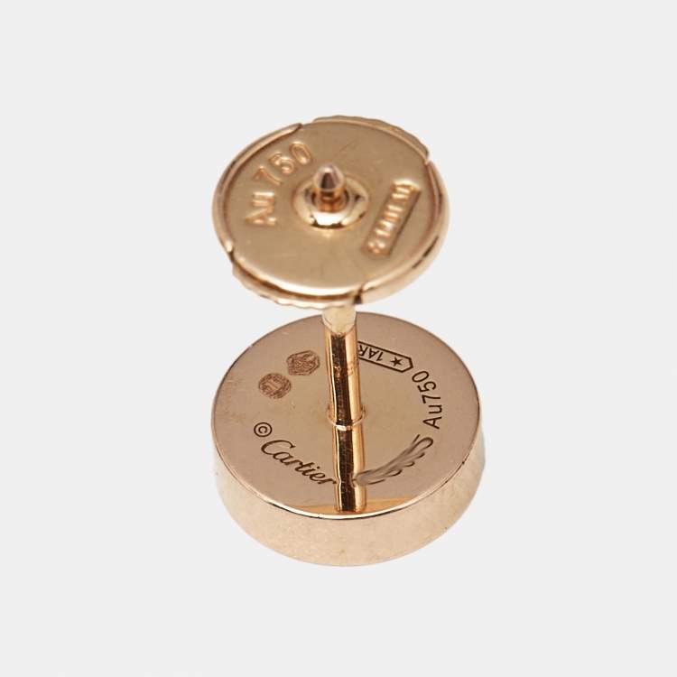 Pre Owned Cartier Love Screw Motif 18k Rose Gold Stud Earrings