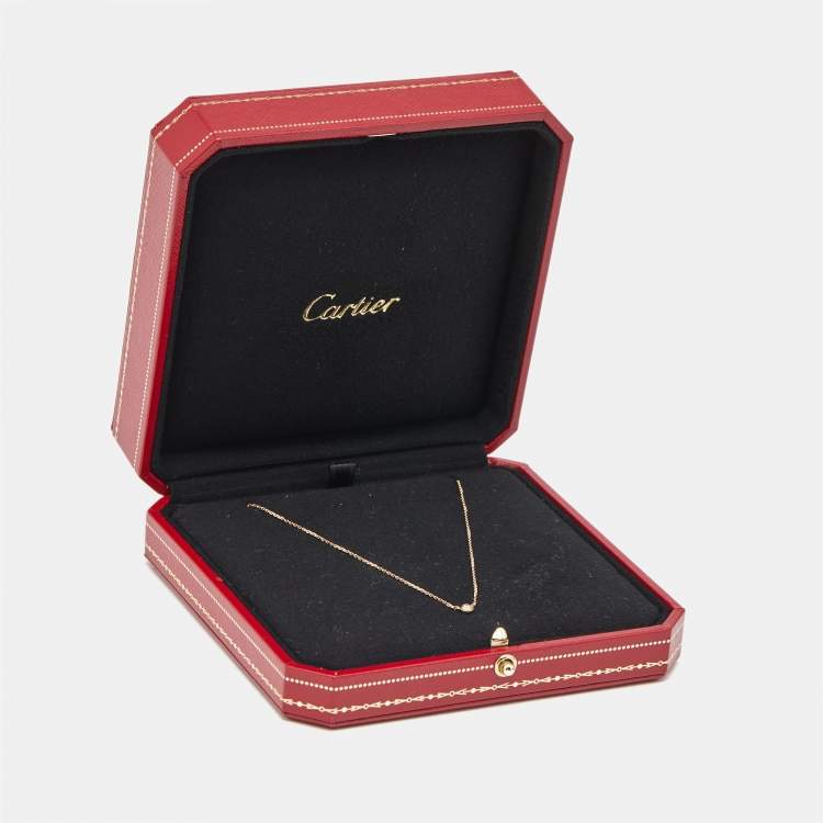 Pre Owned Cartier D'amour Diamond 18k Yellow Gold Mini Model Necklace