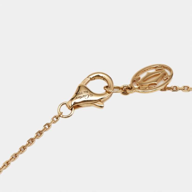 Pre Owned Cartier D'amour Diamond 18k Yellow Gold Mini Model Necklace