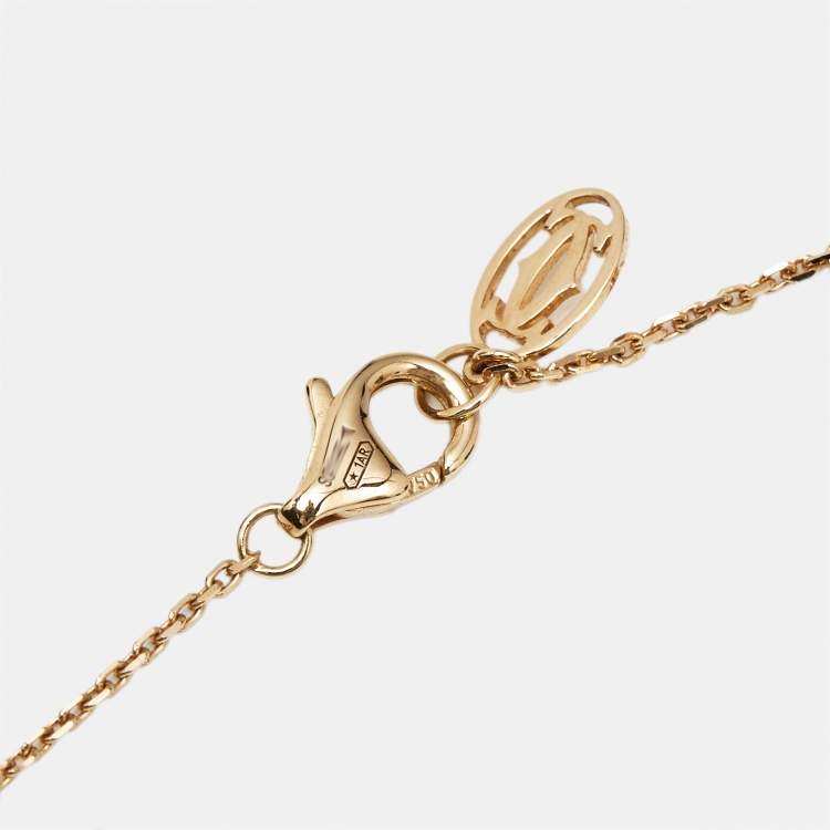 Pre Owned Cartier D'amour Diamond 18k Yellow Gold Mini Model Necklace