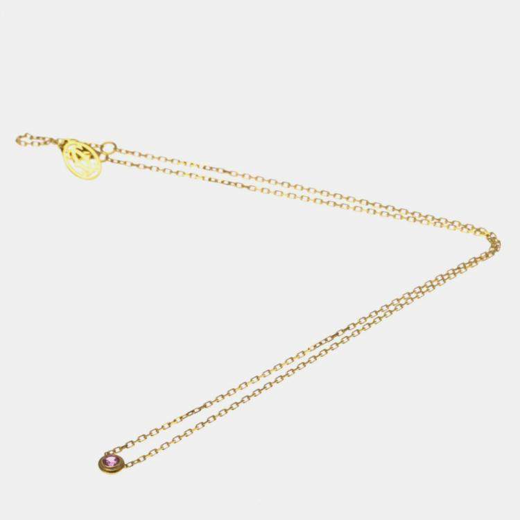 Pre Owned Cartier D'amour 18K Rose Gold and Sapphire Pendant Necklace