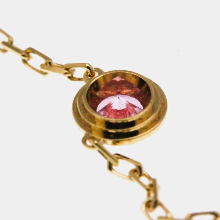Pre Owned Cartier D'amour 18K Rose Gold and Sapphire Pendant Necklace