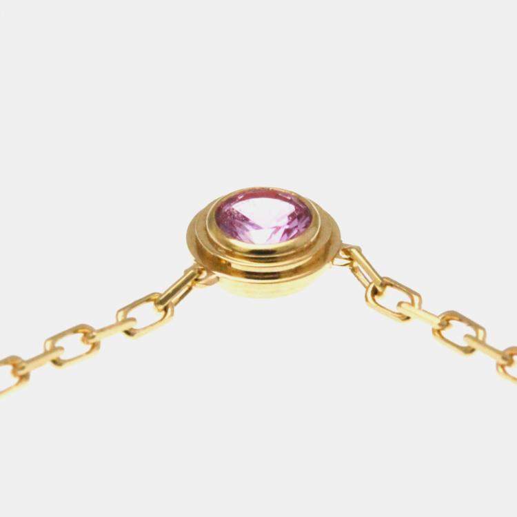 Pre Owned Cartier D'amour 18K Rose Gold and Sapphire Pendant Necklace