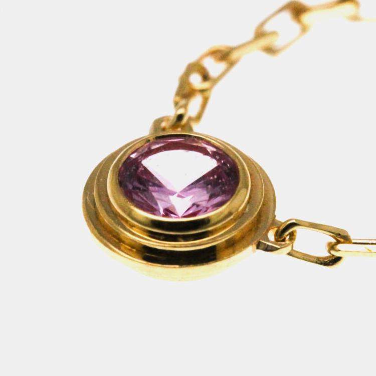 Pre Owned Cartier D'amour 18K Rose Gold and Sapphire Pendant Necklace