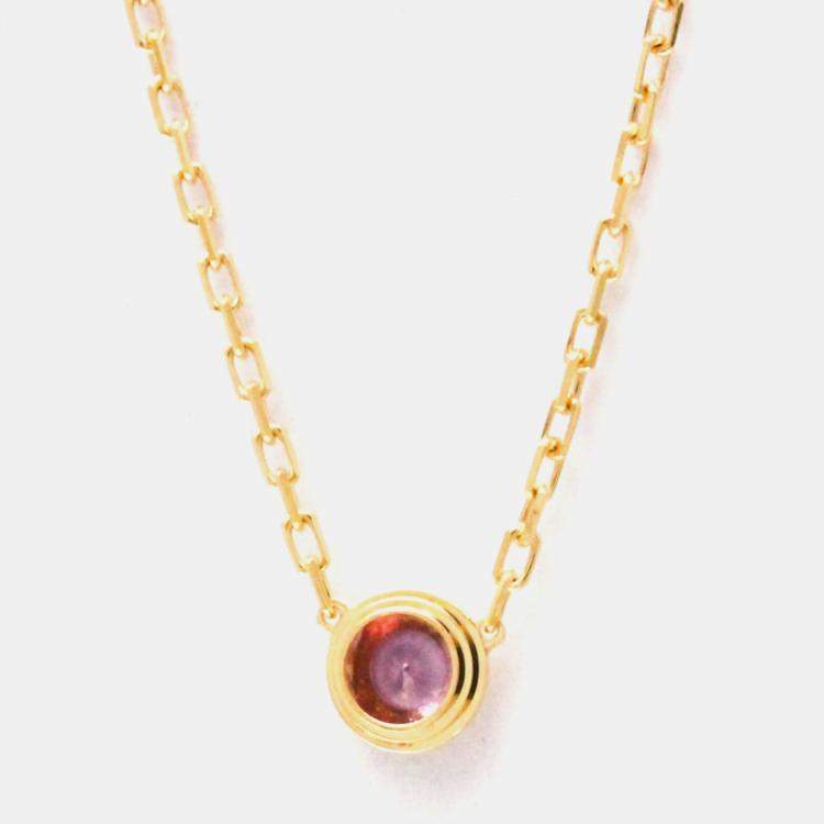 Pre Owned Cartier D'amour 18K Rose Gold and Sapphire Pendant Necklace