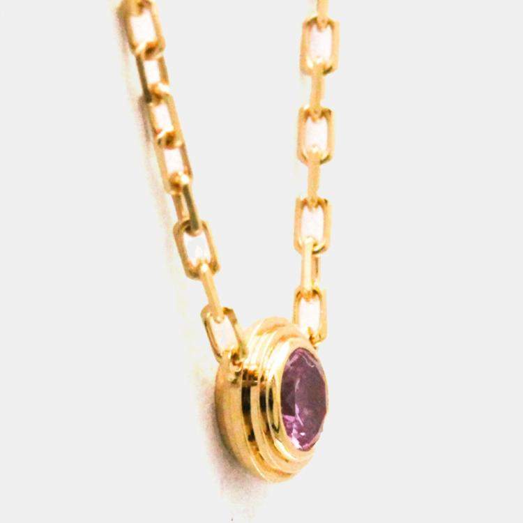 Pre Owned Cartier D'amour 18K Rose Gold and Sapphire Pendant Necklace