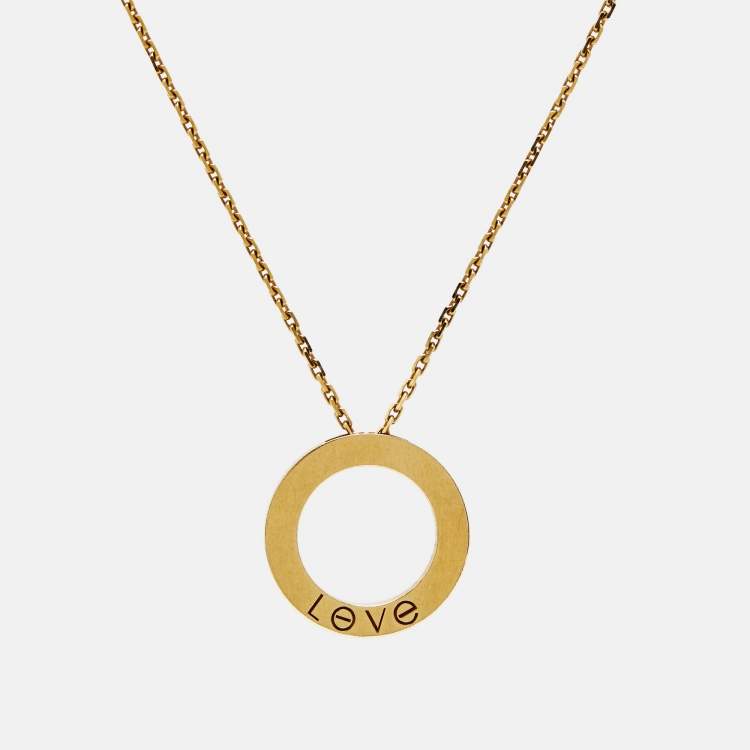 Pre Owned Cartier Love 18k Yellow Gold Pendant Necklace