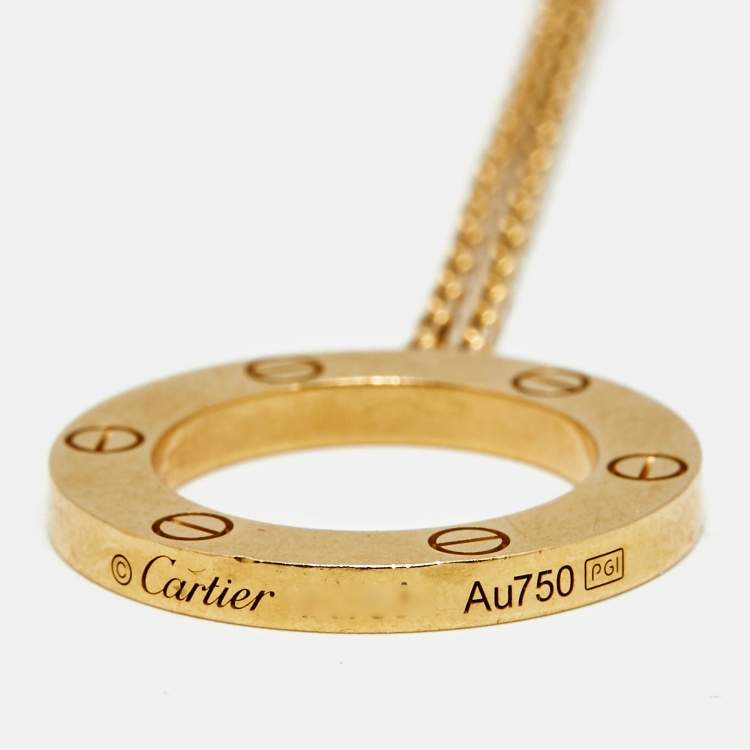Pre Owned Cartier Love 18k Yellow Gold Pendant Necklace