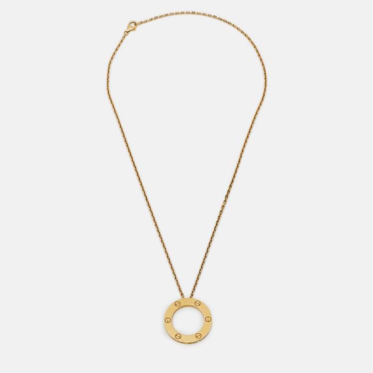 Pre Owned Cartier Love 18k Yellow Gold Pendant Necklace