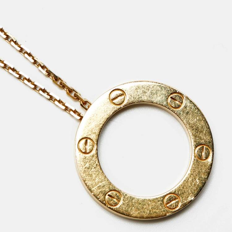 Pre Owned Cartier Love 18k Yellow Gold Pendant Necklace