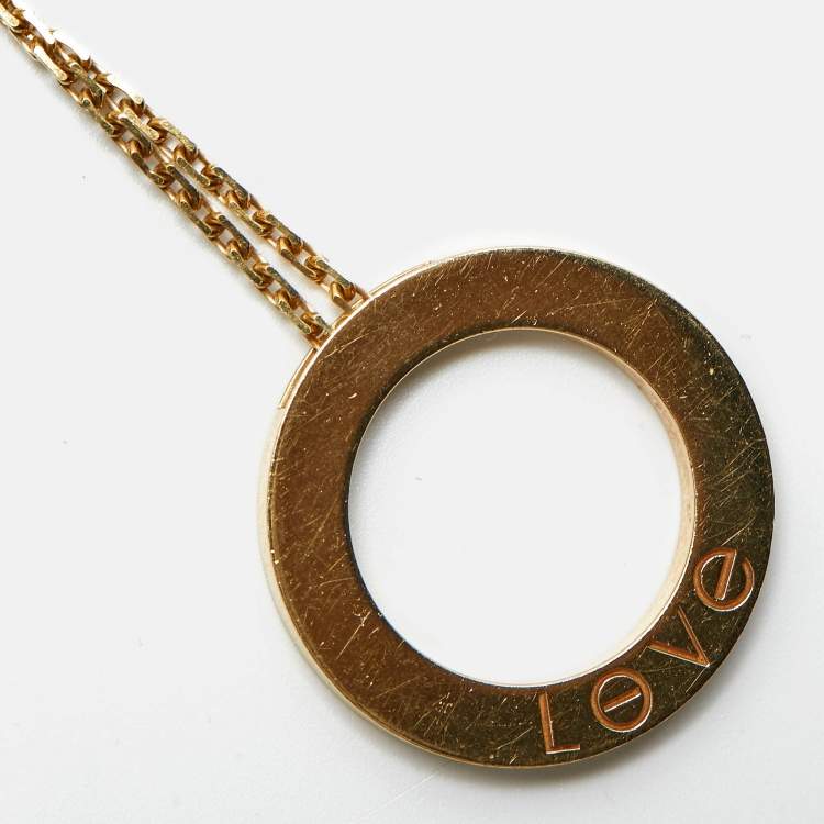 Pre Owned Cartier Love 18k Yellow Gold Pendant Necklace