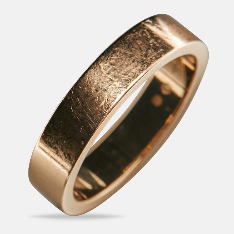 Pre Owned Cartier C De Cartier Diamond 18k Rose Gold Wedding Band Ring Size 49