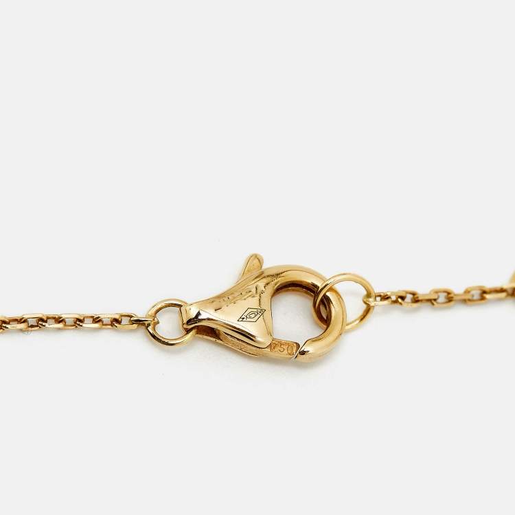 Pre Owned Cartier Amulette De Cartier Mother of Pearl Diamond 18k Yellow Gold XS Model Bracelet