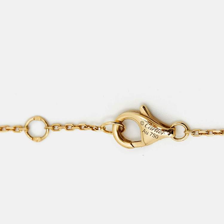 Pre Owned Cartier Amulette De Cartier Mother of Pearl Diamond 18k Yellow Gold XS Model Bracelet