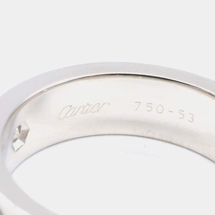 Pre Owned Cartier Love 18K White Gold and Diamond Band Ring EU 53