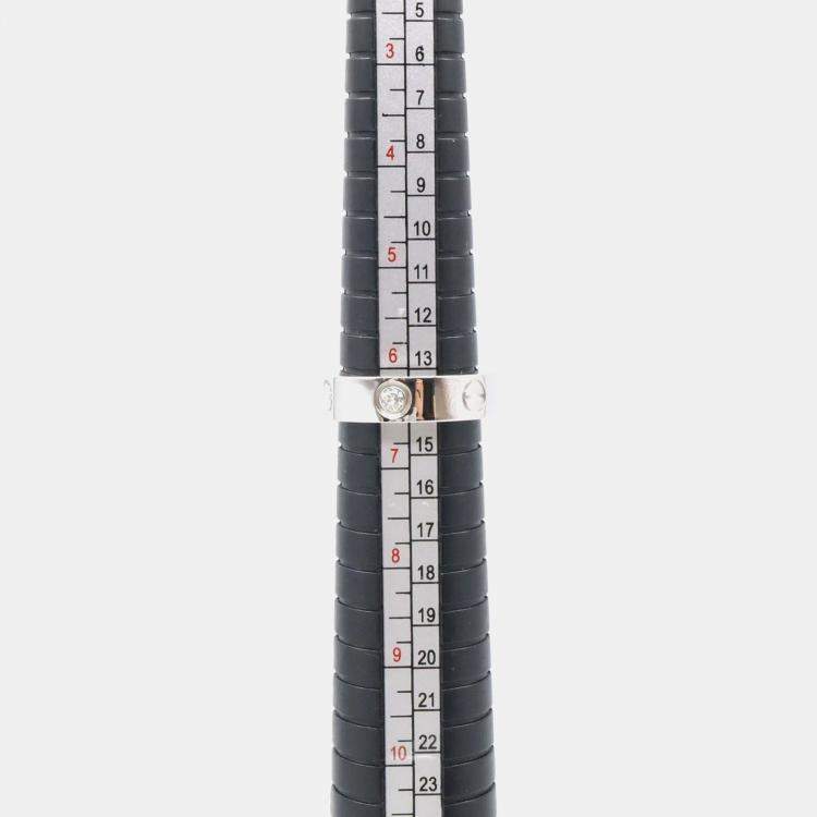 Pre Owned Cartier Love 18K White Gold and Diamond Band Ring EU 53