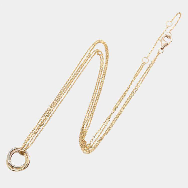 Pre Owned Cartier Trinity 18K Yellow, Rose, White Gold Necklace