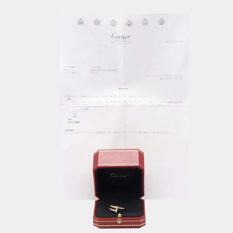 Pre Owned Cartier Juste Un Clou Diamond 18K Rose Gold Ring EU 53