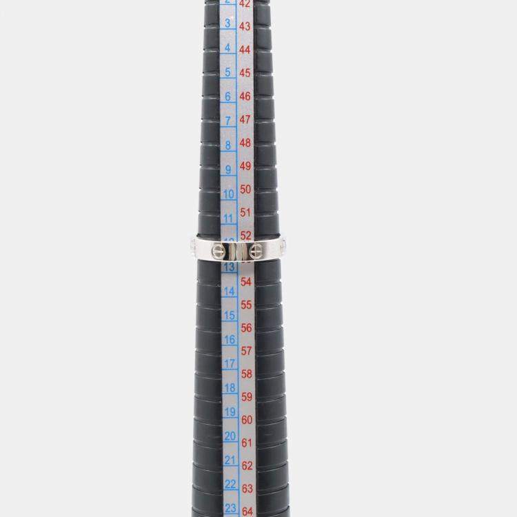 Pre Owned Cartier Love 18K White Gold Diamond Ring EU 53