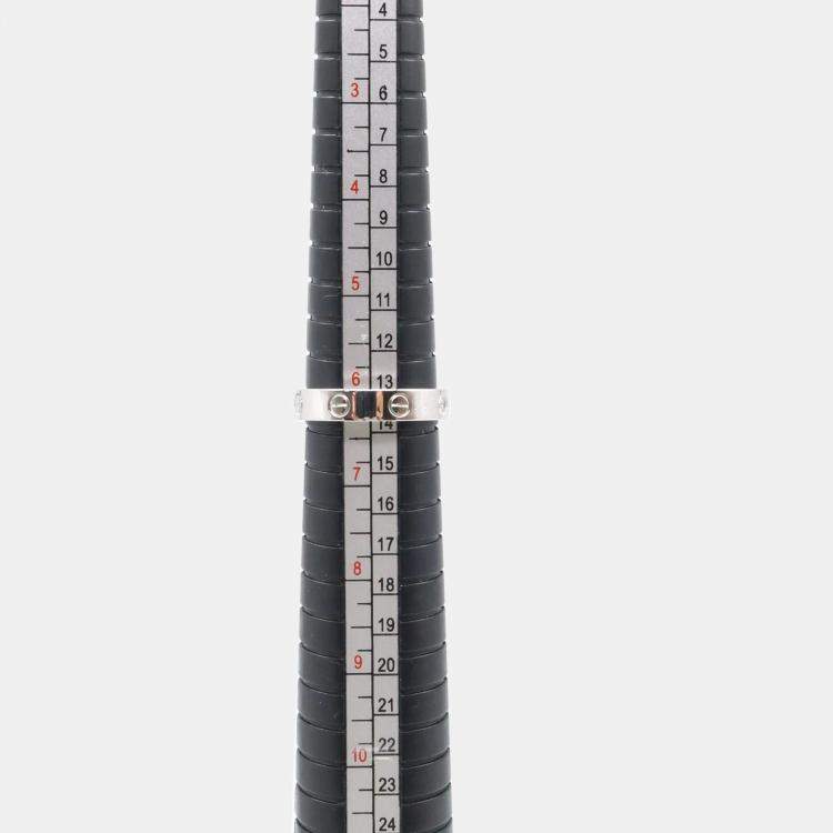 Pre Owned Cartier Love 18K White Gold Diamond Ring EU 53
