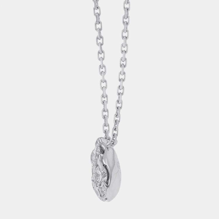 Pre Owned Cartier Etincelle de Cartier 18K White Gold and Diamond Pendant Necklace