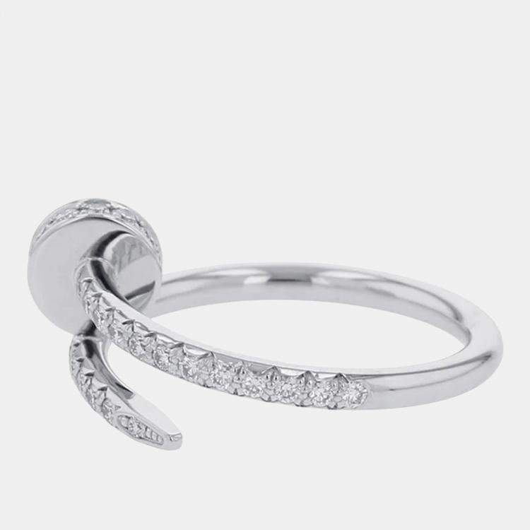Pre Owned Cartier Juste Un Clou 18K White Gold and Diamond Ring EU 47
